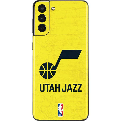 NBA Utah Jazz Yellow Texture Galaxy S21 Plus 5G Skin